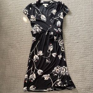 White House Black Market Black and White Floral Maxi Dress